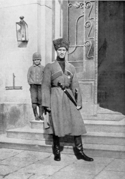 Granduca Michele Aleksandrovič di Russia in uniforme cosacca, 1917 da Unbekannt
