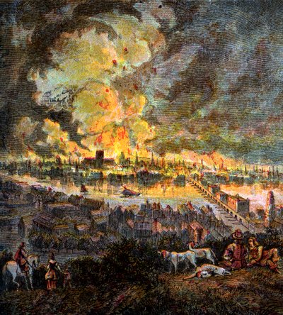 Grande Incendio di Londra, 1666, c1850 da Unbekannt