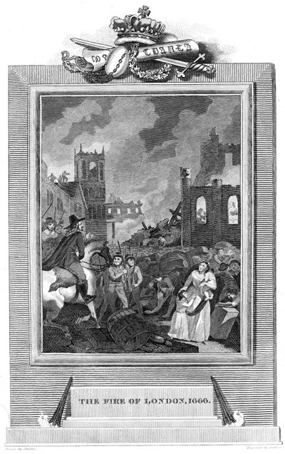 Grande incendio di Londra, 1666 1825 da Unbekannt