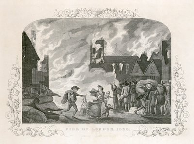 Grande Incendio di Londra, 1666 da Unbekannt