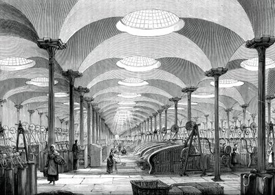 Grande sala nel mulino di lino di Messrs Marshall, Leeds, c1880 da Unbekannt