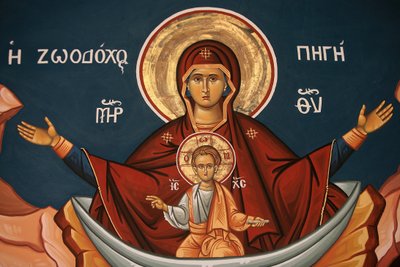 Icona ortodossa greca che raffigura Maria come pozzo di vita, Salonicco, Grecia da Unbekannt