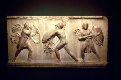 Guerriero greco che combatte un