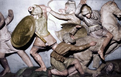 Greci combattono i Persiani, il Sarcofago di Alessandro, Sidone, IV secolo a.C. da Unbekannt