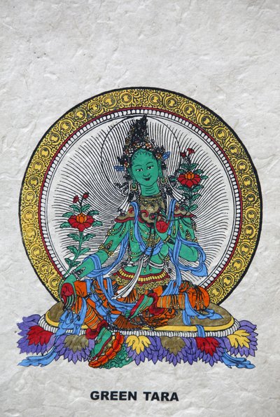Tara Verde, simbolo buddista di prosperità. Monastero di Kopan, Bhaktapur, Nepal da Unbekannt