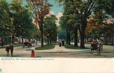 Greene Street, vista verso est da Center Street, Augusta, Georgia, America, c1910 da Unbekannt