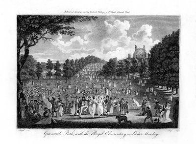 Greenwich Park, con il Royal Observatory, il lunedì di Pasqua, Londra, 1804 da Unbekannt