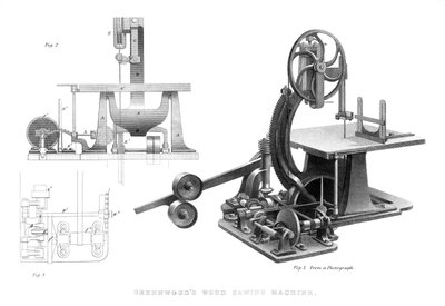 Macchina per segare il legno di Greenwoods, 1886 da Unbekannt