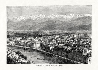 Grenoble e le Alpi di Belledonne, Francia, 1879 da Unbekannt