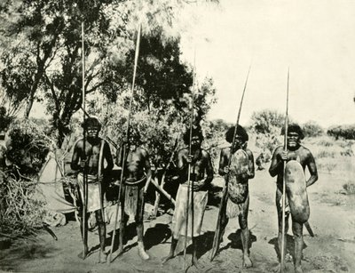 Gruppo di uomini aborigeni, Queensland, Australia, 1901 da Unbekannt