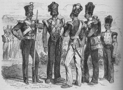 Gruppo di sepoy, c. 1880 da Unbekannt
