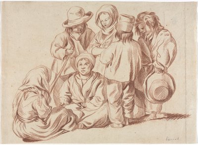 Gruppo di sei bambini recto, 1700s da Unbekannt