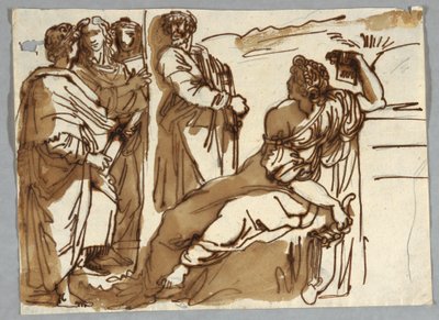 Gruppo con Petrarca e Saffo nel Parnaso dopo Raffaello Sanzio da Unbekannt