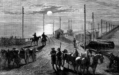 Guardia di un ponte sul Potomac, Guerra Civile Americana, c1861 c1880 da Unbekannt