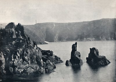 Guernsey - Baia di Moulin Huet, con le rocce del Cane e del Leone, 1895 da Unbekannt