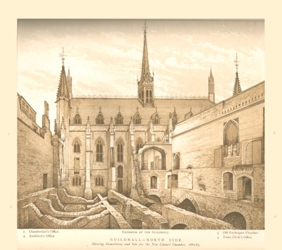 Lato nord della Guildhall, 1882-83 da Unbekannt