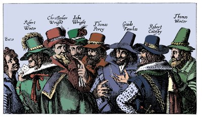 Guy Fawkes e i cospiratori della polvere da sparo, 1605 da Unbekannt