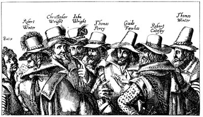 Guy Fawkes e i cospiratori della polvere da sparo, 1605 da Unbekannt