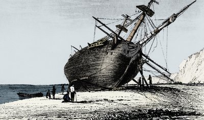 HMS Beagle a terra, Rio Santa Cruz, Patagonia, Sud America da Unbekannt