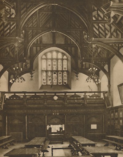 Sala di Grays Inn, dove La commedia degli errori fu rappresentata durante la vita di Shakespeare, circa 1935 da Unbekannt