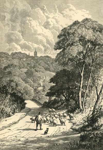 Hampstead, dalla Kilburn Road, c1876 da Unbekannt