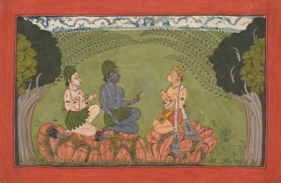 Hanuman davanti a Rama e Lakshmana, dalla serie dispersa 