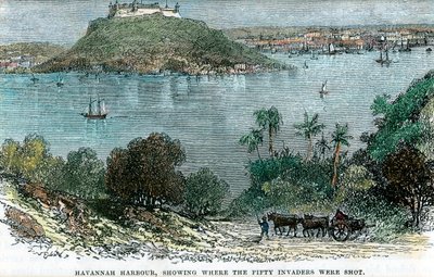 Porto di Avana, che mostra dove furono fucilati i cinquanta invasori, Cuba, c1880 da Unbekannt