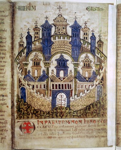 Gerusalemme Celeste, una pagina dal Liber Floridus, XII secolo da Unbekannt