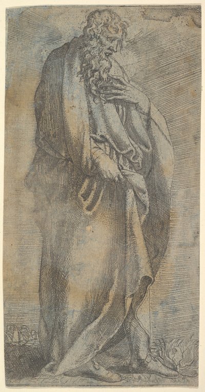 Figura maschile pesantemente drappeggiata da Unbekannt