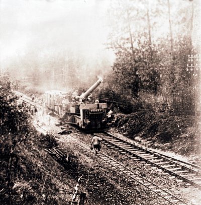 Artiglieria pesante su binario ferroviario da Unbekannt