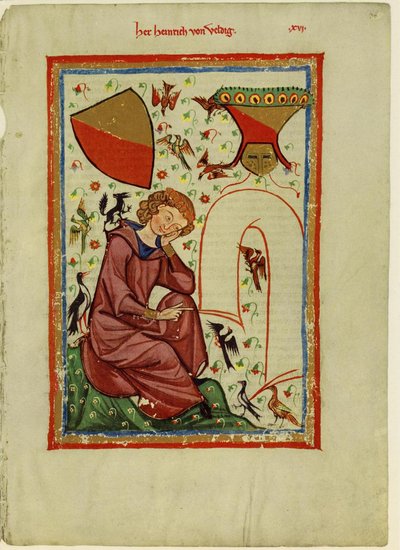 Heinrich von Veldeke dal Codex Manesse, tra il 1305 e il 1340 da Unbekannt