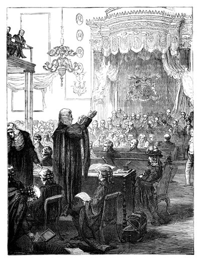Discorso di Henry Brougham per la difesa durante il processo della Regina Carolina, 1820 c1895 da Unbekannt
