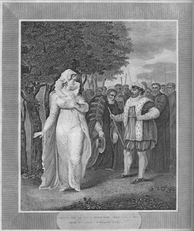 Enrico VIII in collera con il cancelliere che venne a sequestrare Caterina Parr, 1838 da Unbekannt
