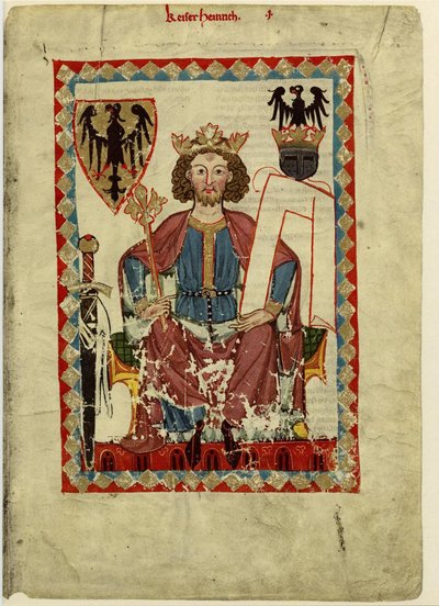 Enrico VI 1165-1197, Sacro Romano Imperatore dal Codex Manesse da Unbekannt