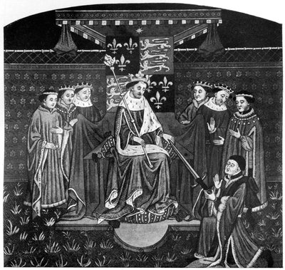 Enrico VI presenta una spada a John Talbot, Conte di Salisbury, c. 1445, 1910 da Unbekannt