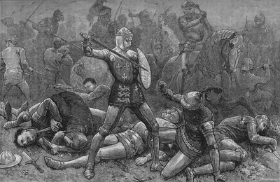 Enrico e Alençon ad Azincourt, 25 ottobre 1415, c1880 da Unbekannt