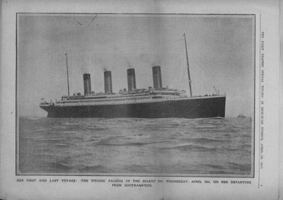 Il primo e ultimo viaggio: il Titanic passa per il Solent mercoledì 10 aprile 1912 da Unbekannt