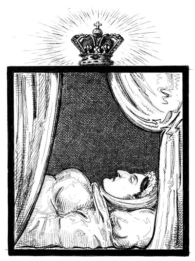 Sua Maestà la Regina Carolina poche ore dopo il suo decesso, c1821 da Unbekannt