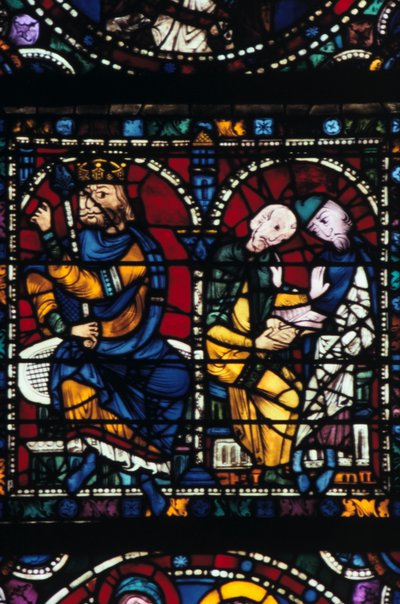 Erode e i suoi consiglieri, vetrata, Cattedrale di Chartres, Francia, 1145-1155 da Unbekannt