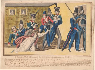 Eroismo delle madri polacche durante il convoglio dei loro figli in Russia, 1832 da Unbekannt