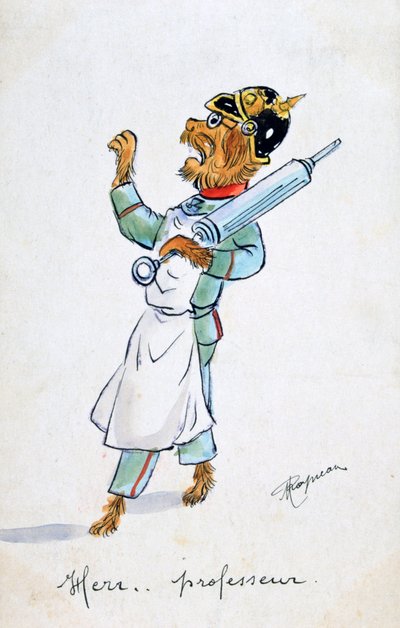 Herr Professor, cartolina francese vintage, c1900 da Unbekannt