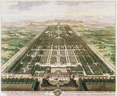 Herrenhausen: Castello e giardini, c. 1745 da Unbekannt