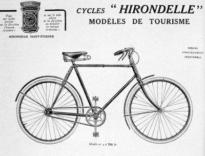 Pubblicità per il turismo in bicicletta Hirondelle Saint Etienne, 20° secolo da Unbekannt