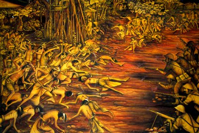 Storia; dominio coloniale; battaglia; lotta degli olandesi contro i balinesi nel 1908; museo nel palazzo Taman Gili; Klungkung; Semarapura; Bali; Indonesia; Sud-est asiatico; Asia da Unbekannt