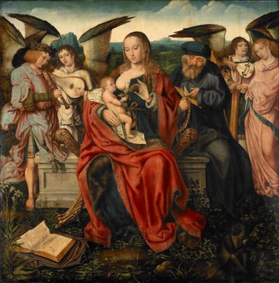 Sacra Famiglia con angeli musicanti da Unbekannt