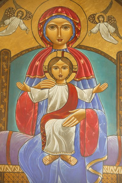 Santa Vergine e San Giovanni, icona del monastero copto di Kame, Egitto da Unbekannt