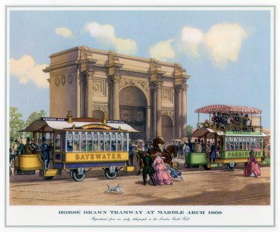 Tram a cavalli a Marble Arch, 1860 da Unbekannt