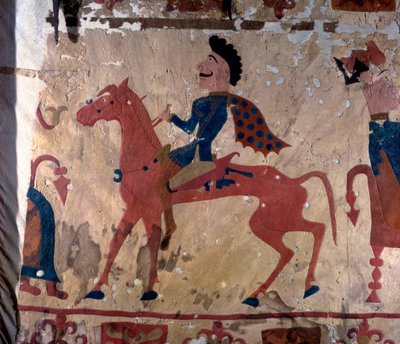 Cavaliere, dettaglio del tappeto artefatto di Pazyryk da Unbekannt