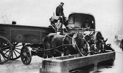 Cavalli che bevono da un abbeveratoio, Londra, 1926-1927 da Unbekannt
