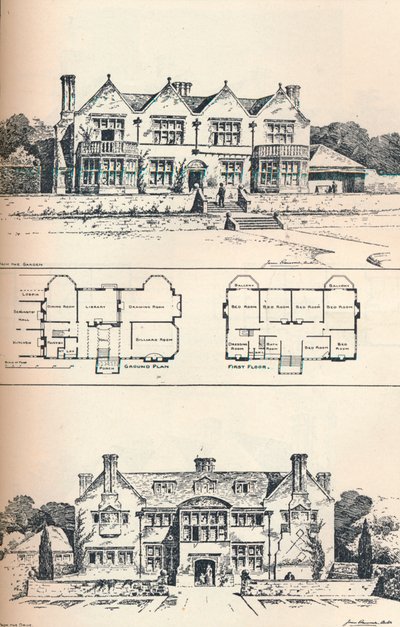 Houghton Grange, vicino a Huntingdon, c1897 da Unbekannt